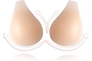 mhinese Adhesive Bras for Women, Reusable Sticky Bra for Small Breasts - Strapless Silicone Invisible Bra fits A/B/C Cups.