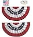 GiftExpress Made in USA 2 Pack 1.5 Ft x 3 Ft Polycotton Stars & Stripes Pleated Fans/American Flag Bunting Outdoor Patriotic Decoration (1.5 ft x 3 ft)