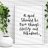 Coco Chanel quote Typography Poster A Girl Should Be Two Things Classy and Fabulous Wall Decor Motivational Print Inspirational Poster Home Decor