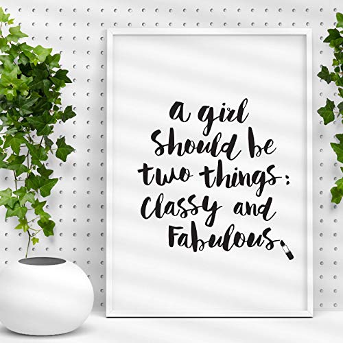 Coco Chanel quote Typography Poster A Girl Should Be Two Things Classy and Fabulous Wall Decor Motivational Print Inspirational Poster Home Decor