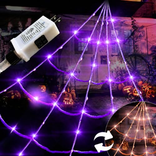 20 Halloween Spider Web 250 Led Lights Light Up