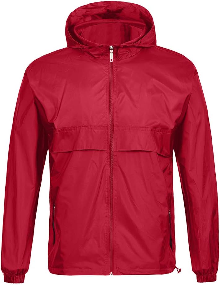 kuailelitaibai Waterproof Rain Jacket Packable Outdoor Hooded Raincoat Poncho Breathable Rainjacket for Men Unisex