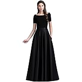 Diydress Women’s Long Satin Maxi Skirt Floor Length High Waist Fomal Prom Party Skirts with Pockets