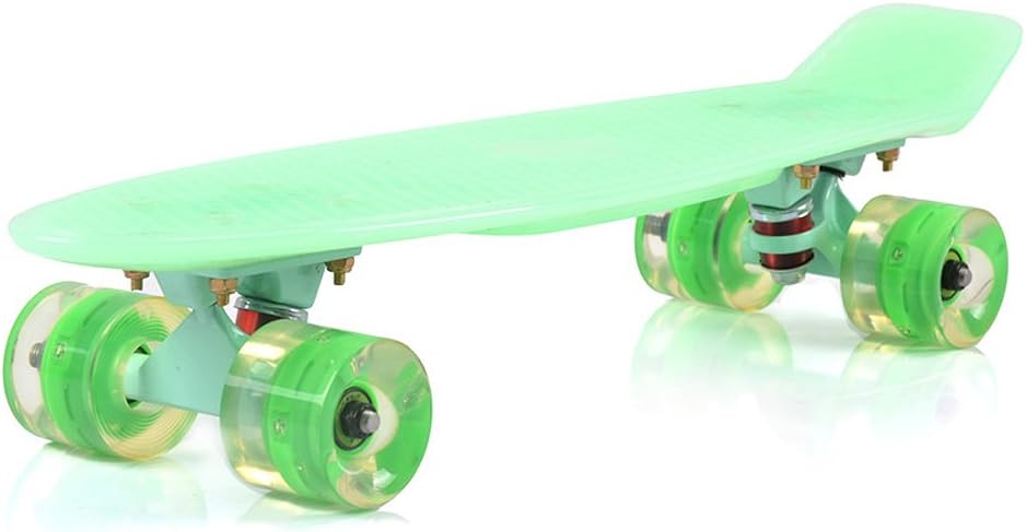 Actitop MS305-1 22 Inch Complete Skateboard Plastic Cruiser Glow Banana Skate Board With Light-up Wheels