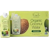 Real Coco Organic Pressed Coconut Water (12-Pack 500mL), USDA Organic, No Sugar Added, Essential Electrolytes, Plant Based, NON GMO, Dairy &amp; Soy Free