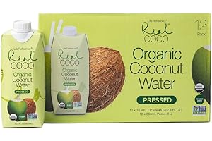 LIFE REFRESHED Real Coco Organic Pressed Coconut Water (12-Pack 500mL), USDA Organic, No Sugar Added, Essential Electrolytes, Plant Based, NON GMO, Dairy & Soy Free