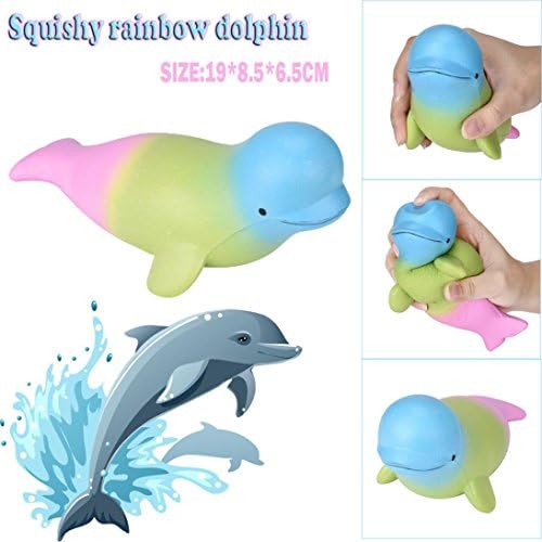 FINERINE Big Dolphin Squishy Scented Squishy Slow Rising Squeeze Toy Jumbo Collection