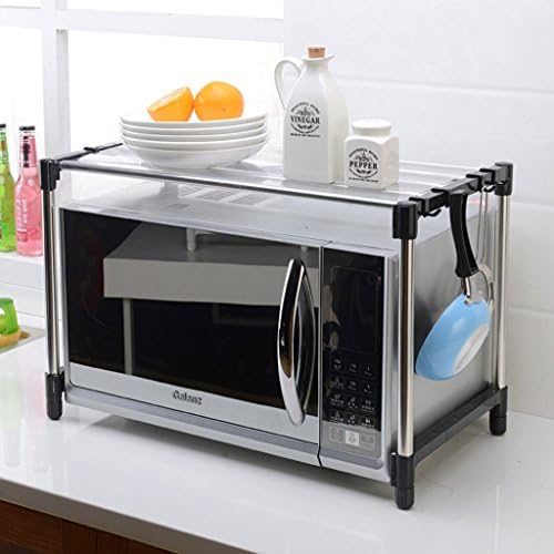 Single Layer Adjustable Stainless Steel Microwave Oven Rack Kitchen Shelving Oven Rack Sort Out Admission Shelf -by TIANTA (Color : #2)