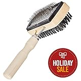 Animals Favorite Pet Grooming Brush, Double Sided, Removes Mats and Tangles For Long and Short Haired Pets, Dog Shedding Tool