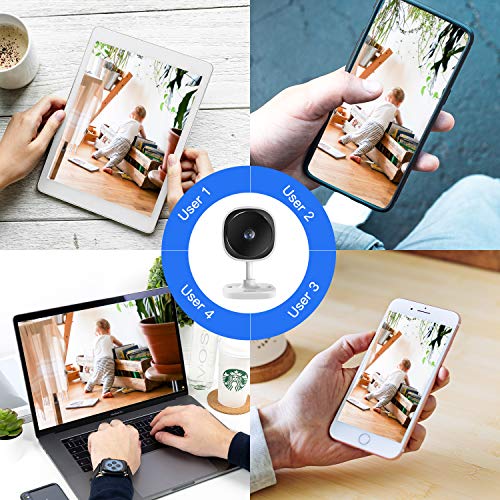 IP Camera,Wandwoo 1080P Wireless Camera with Night Vision,Two-Way Audio,180° Fisheye Panoramic Security Camera Support Motion Dection,Cloud Service,for Home/Baby/Elderly/Pet Monitor,2 Pack,(White)