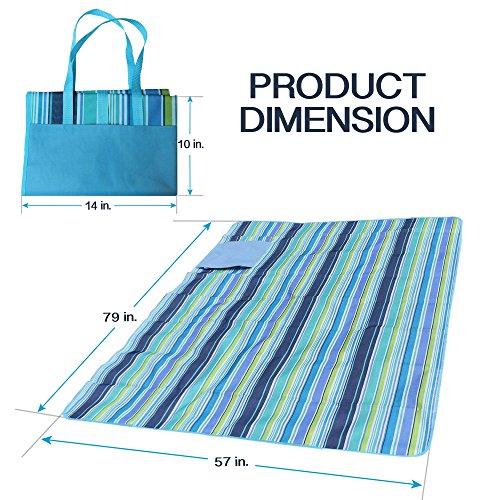 Beach Mat, Picnic Mat, Camping Mat, All Purpose Mat - Use the Waterproof Mat, Large Mat is 57"x80". - Thumbnail 6