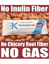 K The Ketogenic Bar - Chocolate Peanut Butter Keto Bars - High Fat, Low Carb, Gluten Free, Vegan,...