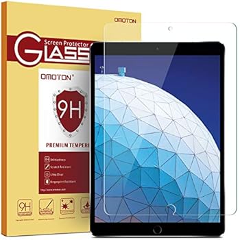 OMOTON Screen Protector for iPad Air 3 10.5 inch 2019 / iPad Pro 10.5 inch - Tempered Glass/Apple Pencil Compatible/Scratch Resistant
