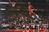 Michael Jordan Famous Foul Line Dunk Vintage Sports Poster Print