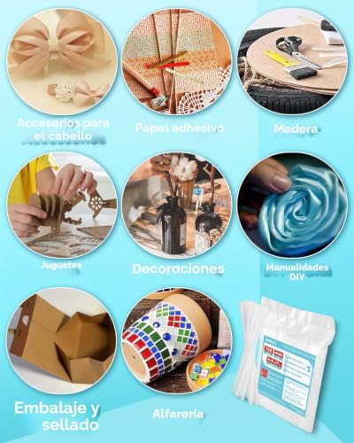 SHALL Mini Hot Glue Sticks, 7mm x 200mm, Pack of 100 Transparent Hot Glue Gun Sticks, Versatile for Kids and Adults DIY Making