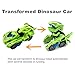 Kidsonor Kids Transformed Dinosaur Robot Car, Electronic Dino Robot Vehicle Car Toy Battery Power with LED Light Music (Green Dino)