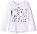 adidas Little Girls' Long Sleeve Girly Tee Shirt, White Graphic, 6X