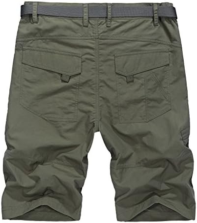 AKingACE Men Fishing Shorts Cargo Elastic Waist 100% Waterproof Quick Dry
