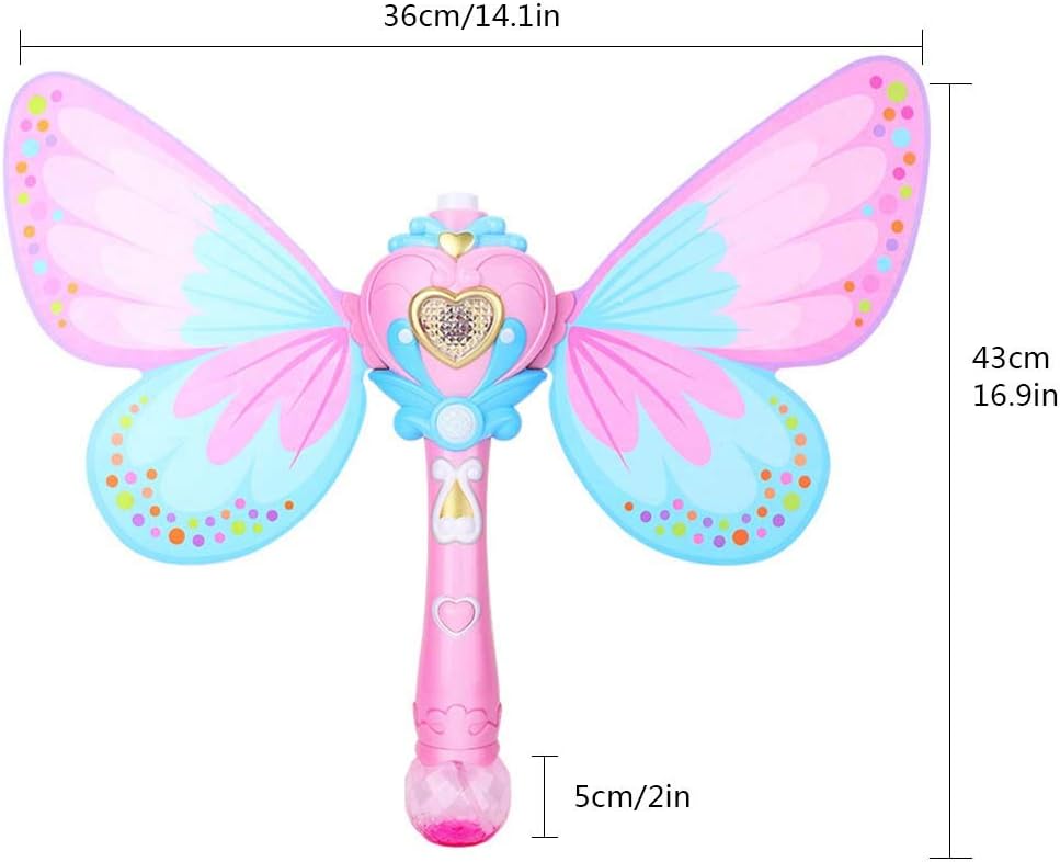 Music Bubble Machine butterfly Sticks Magic Toy, Light Up Bubble Machine Automatic Maker Machine Toy for Kids Adult Children, Premium Music Bubble Machine Used in Party Wedding Blue