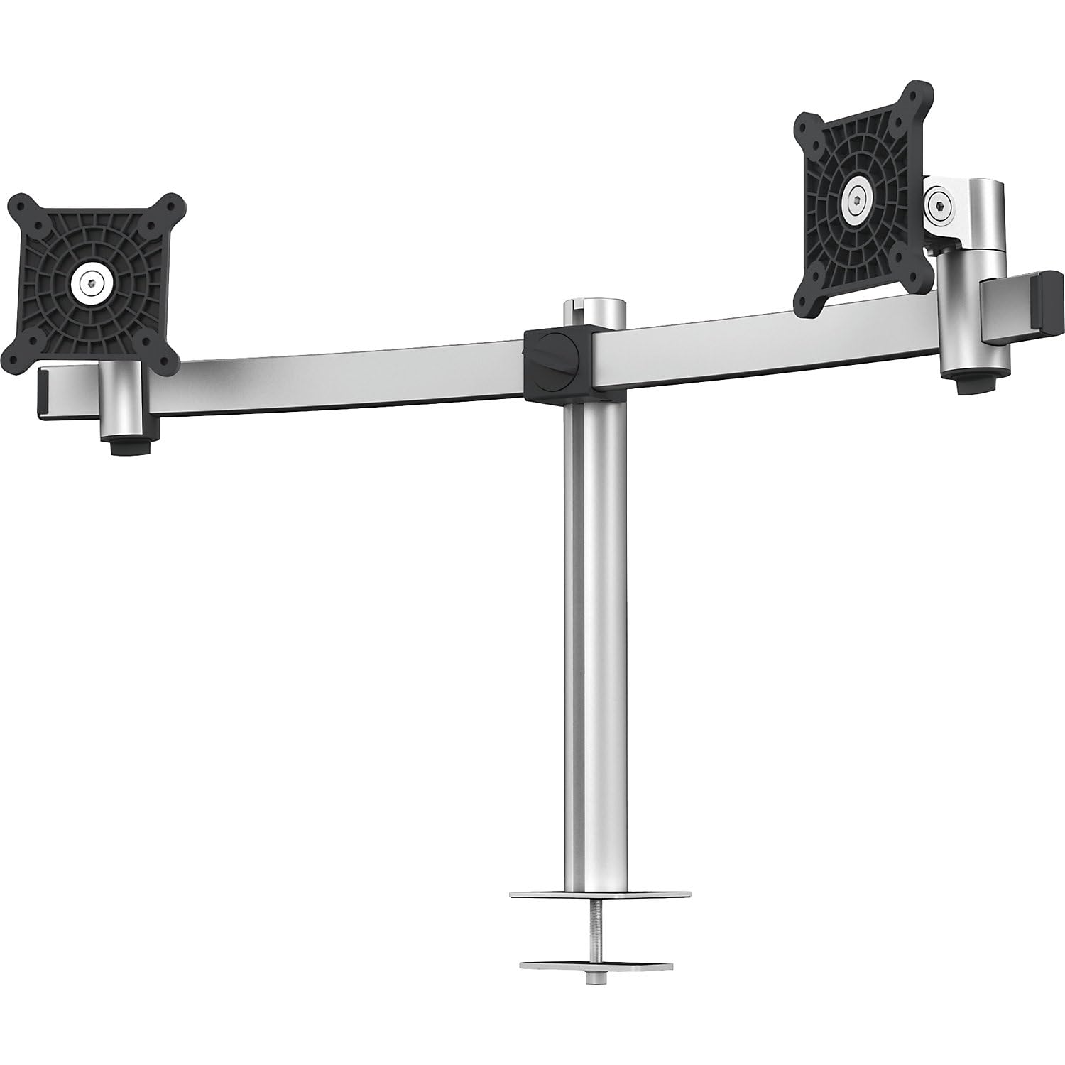 Durable Dual Monitor Mount Pro for 2 Screens - Dual Arm Monitor Stand with Through Bolt for Desk Mounting - VESA 75/100 - For 21 - 27 Inch Screens - Ergonomic, Height Adjustable, Rotate & Tilt