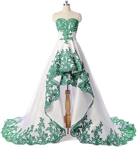 Poplarboy Women's Multi Layer High Low Prom Ball Gown Dresses Applique Sleeveless Evening Bridal Formal Party Gowns