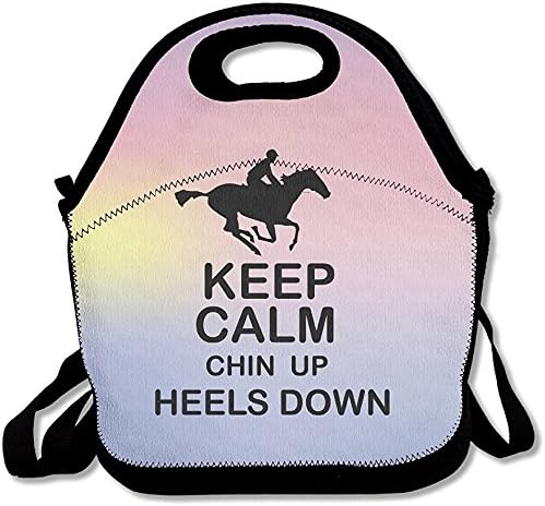 Staroind Keep Calm Chin Up Heels Down Horse Riding Lunch Bag Adjustable Strap