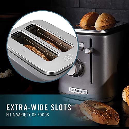 Calphalon 2Slice Toaster, Precision Control with 6 Shade Settings and