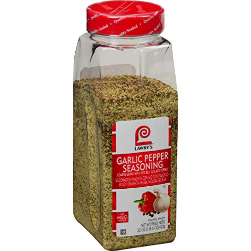 Lawry's Coarse Grind Garlic Pepper with Red Bell & Black Pepper, 22 oz - One 22 Ounce Garlic Pepper Seasoning with…