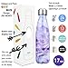 DJSBZ Vacuum Cola Shape Double Walled 18/8 Stainless Steel Water Bottle Leak-Proof Keep Hot & Cold, Travel Sports Personalized Metal Water Bottle,17 Oz (500 ml) Marble Purple