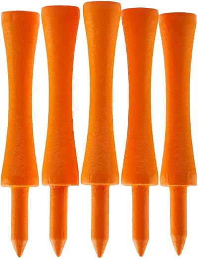 TH Golf Castle Golf Tees Bamboo 70mm Orange 50 Pack – 6 Sizes Eco Friendly