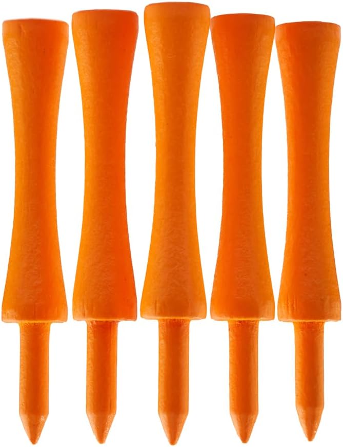 TH Golf Castle Golf Tees Bamboo 70mm Orange 50 Pack – 6 Sizes Eco Friendly