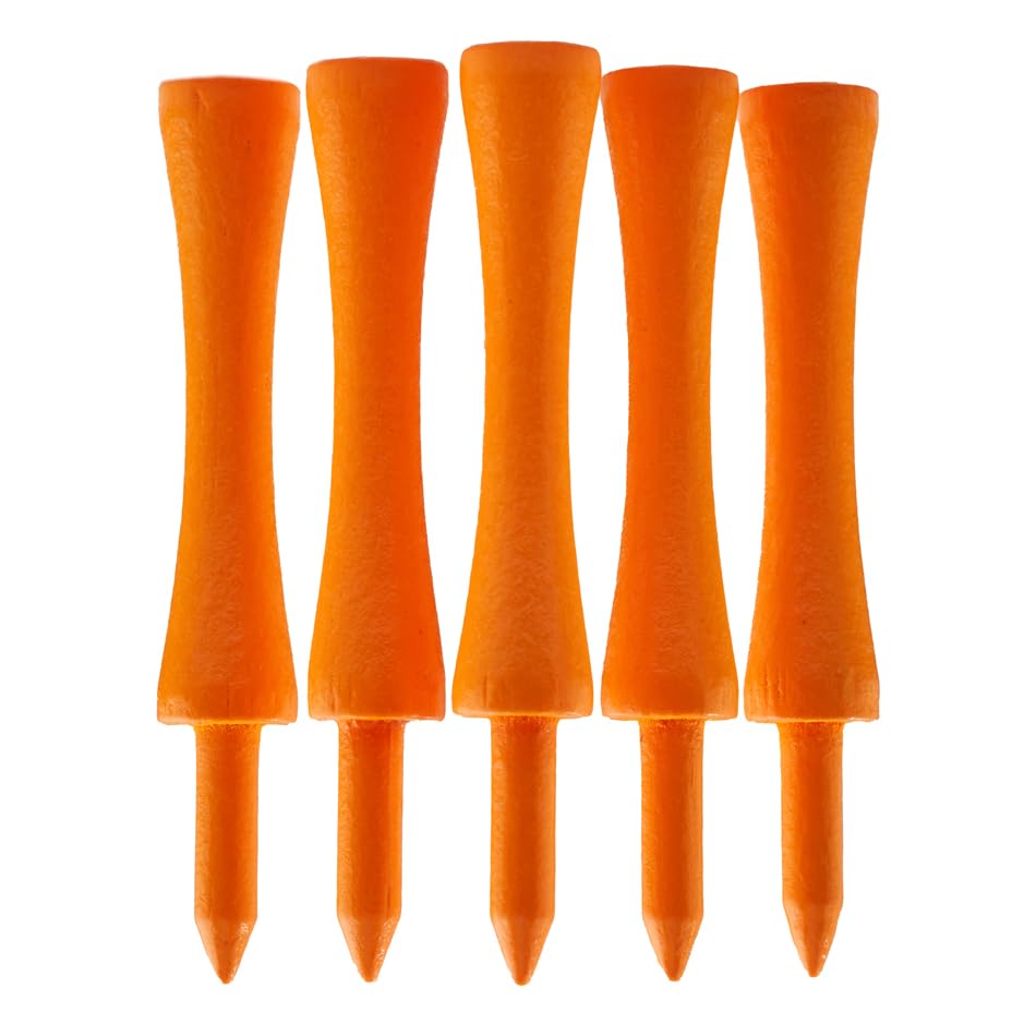 TH Golf x100 Pcs Bamboo Orange Castle Golf Tees 70mm Biodegradable Eco Friendly Sustainable