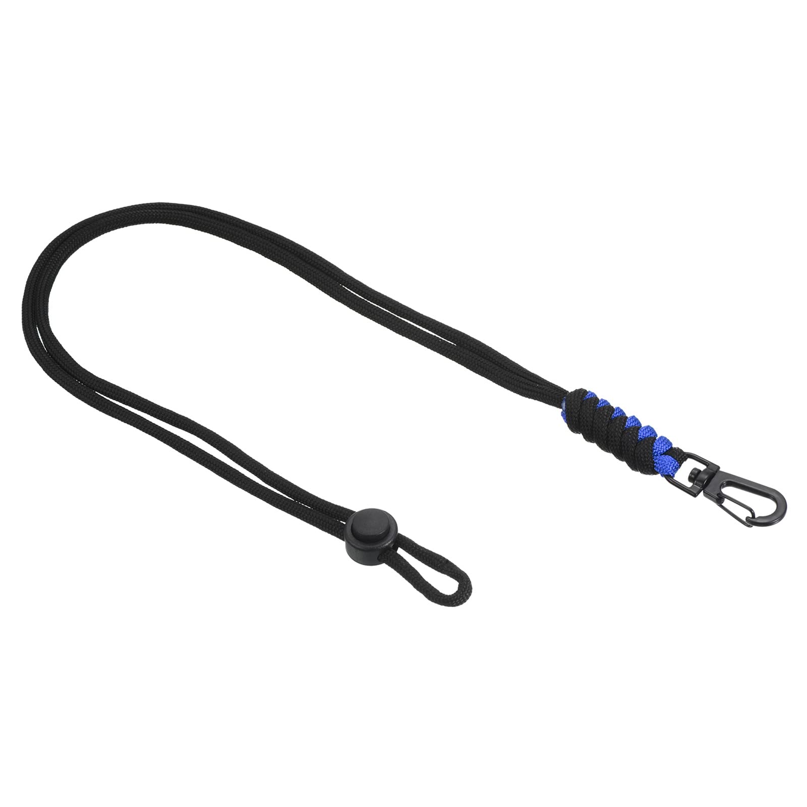 PATIKIL Badge Lanyard with Snap Hook 19 Inch, Braided Neck Keychain Strap Adjustable Cord Lock for Keys Whistles Wallets, Blue