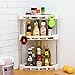 Mehousa 3-Tier Corner Storage Organizer Shelf I Best Kitchen Spice Rack, Makeup/Cosmetics Counter Organizing Stand, Bathroom Organizer with Extra-Sturdy Construction (Off White) (3-Tier)