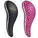 BOMBEX Detangler Brush-2 pack - No Tangles & Knots, Best Detangling Hair Brush for Tangled Hair,Pink Leopard & Matte Black