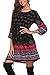 SE MIU Women Print Ethnic Bohemian Loose Casual Dress, Black, XXL