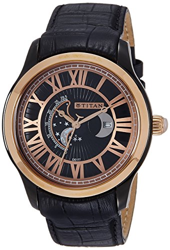 Titan men s  celestial time moon phase  quartz stainles…