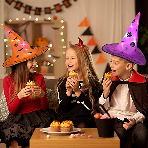 DECOMEN-Halloween-Decorations-Witch-Hats-with-LED-8pcs-Halloween-Outdoor-Witches-Hat-String-Lights-Halloween-Hanging-Decorations-for-Garden-Indoor-Yard-Tree-Party