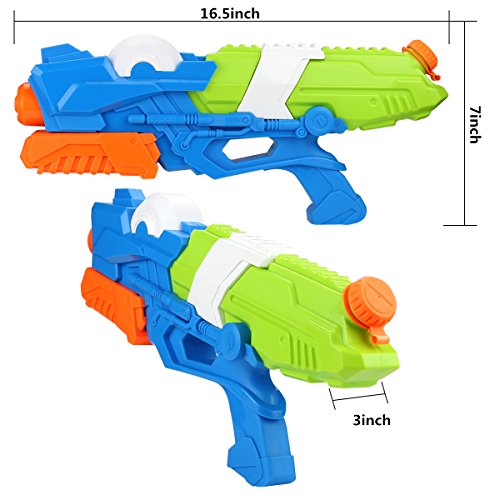 Young Choi's Kids Water Gun Beach Sand Toys, 2 Pack Water Gun Large Size Water Soaker Blaster for All Age Kids (2 in 1 Set Water Gun Toy)