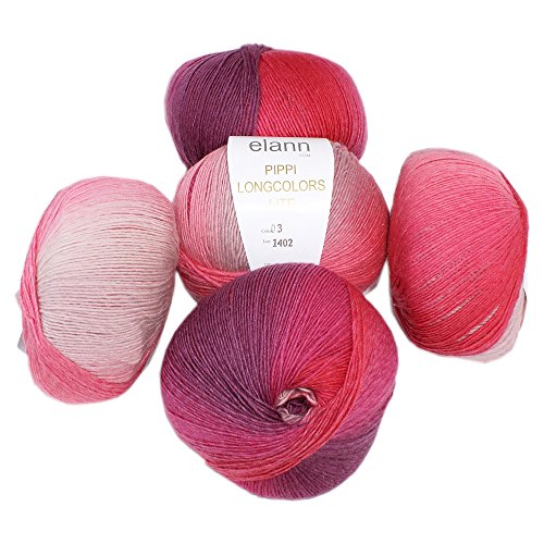 elann Pippi Longcolors Lite Yarn | 5 Ball Bag | Lip Service-03