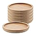 T4U 2 Inch Planter Pot Bamboo Saucer Round Set of 6, Succulent Pot Holder Drainage Tray for Most Small Ceramic Succulent Planters Holding Drainage Water