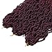 3 Packs Faux Locs Crochet Hair 20 Inch Wavy Curly Goddess Locs Crochet Hair Braiding Hair with Curly Ends Pre Looped Goddess Faux Locs crochet hair for Black Women Soft Locs Hair Extension(T1B/BUG)
