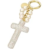 Cross Keychain with Rhinestone –Sparkling Crystal Cross for Women Bag Charms,Cool Keychains Gift for Womens Mens Christians