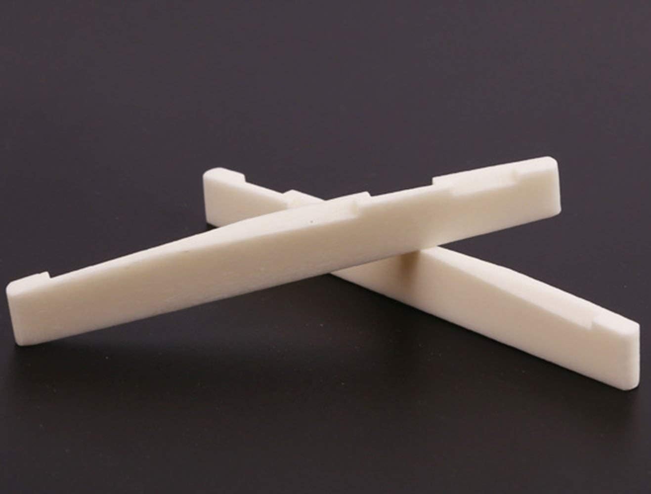 4pcs Acoustic Guitar Saddle Real Cattle Bone Grooves 6 String Ukuleles