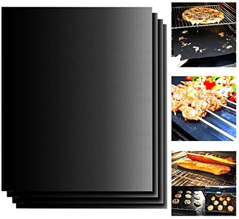 Non-stick Reusable Barbecue Grill Mat Baking 13"x 15.75" for Charcoal, Electric and Gas Grill (5)