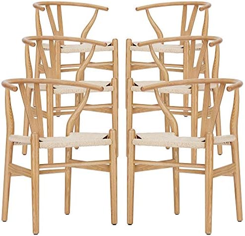 Wishbone Chair - Wooden Dining Chair - Mid Century Style - Inspired by Hans Wegner (6, California Oak)