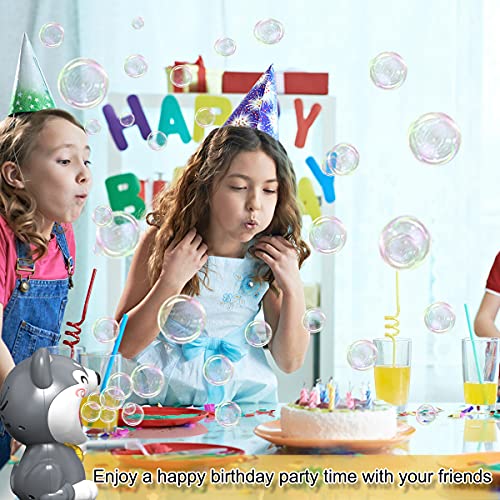 Bubble Machine for Kids, Dog Automatic Bubble Blower Maker with Solutions for Toddlers Baby Ages 4-8 Outdoor Bubbles Machine Toy for Birthday Wedding Parties, 1000+ Bubbles/Min