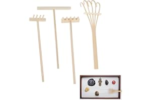 HX YUEGOUHUI Mini Zen Sand Rakes, 4 Pack Zen Garden Accessories Tools DIY Sand Stamp Rakes for Home Office Decor