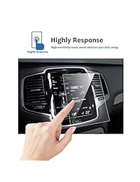 LFOTPP Volvo V90 XC90 2016-2019 2PCS Protector de pantalla de navegación para automóvil y aire acondicionado, protector de pantalla táctil central de vidrio templado transparente contra rayones de alta claridad