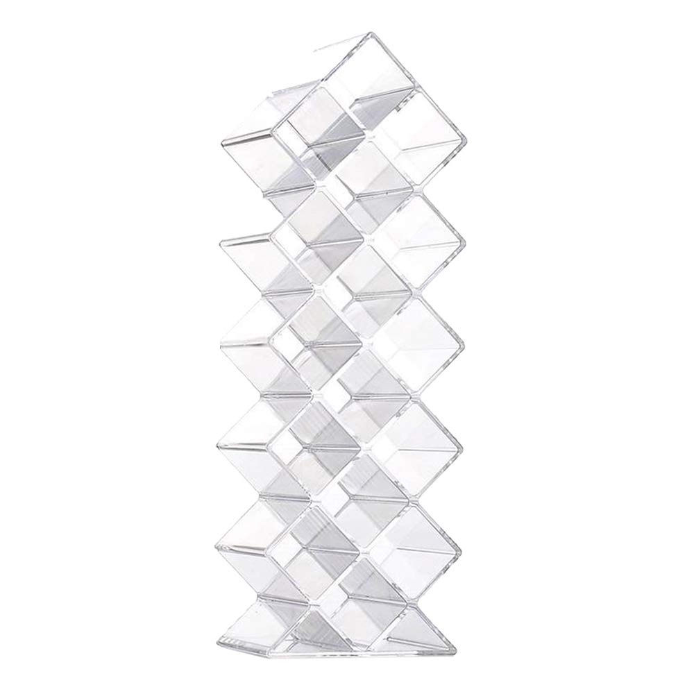 HJKL 16 Grids Lipstick Storage Box,Acrylic Fish Shape Waterproof Clear Cosmetic Display Stand Lip Gloss Case Holder Lipstick Organizer Tower: Beauty